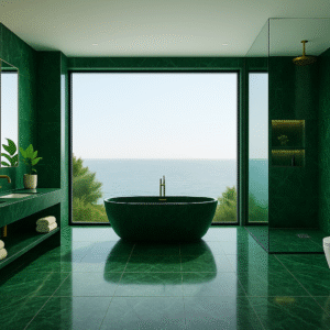 Marbre vert Guatemala Salle de bains