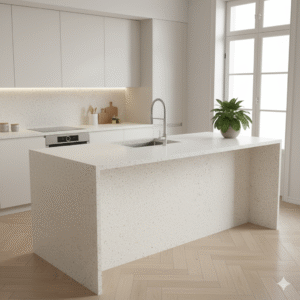 Quartz Compac Luna Limestone Plan de travail / Crédence